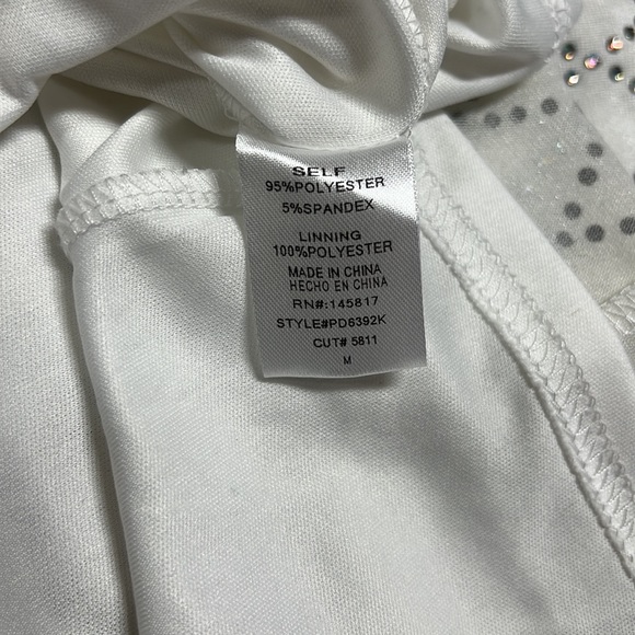 Privy Bedazzled White Rhinestone Long Sleeved Mini Dress Women’s Size Medium - Picture 10 of 12